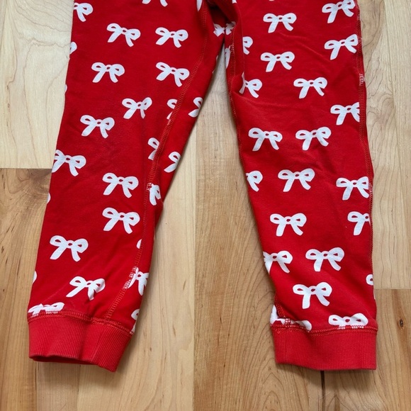 Hanna Andersson French Terry Red & White Bow Print Sweatpant Joggers - Picture 4 of 11